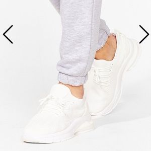 White Lace up sneakers